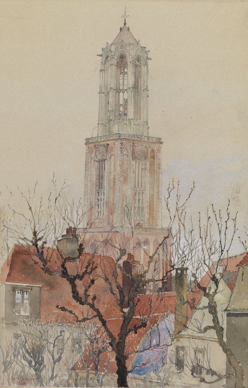 Věž katedrály v Utrechtu, Holandsko, 1898. od Cass Gilbert
