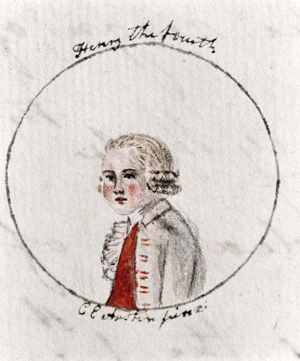 Jindřich IV, kolem roku 1790 (pero a inkoust a wc na papíře) od Cassandra Austen