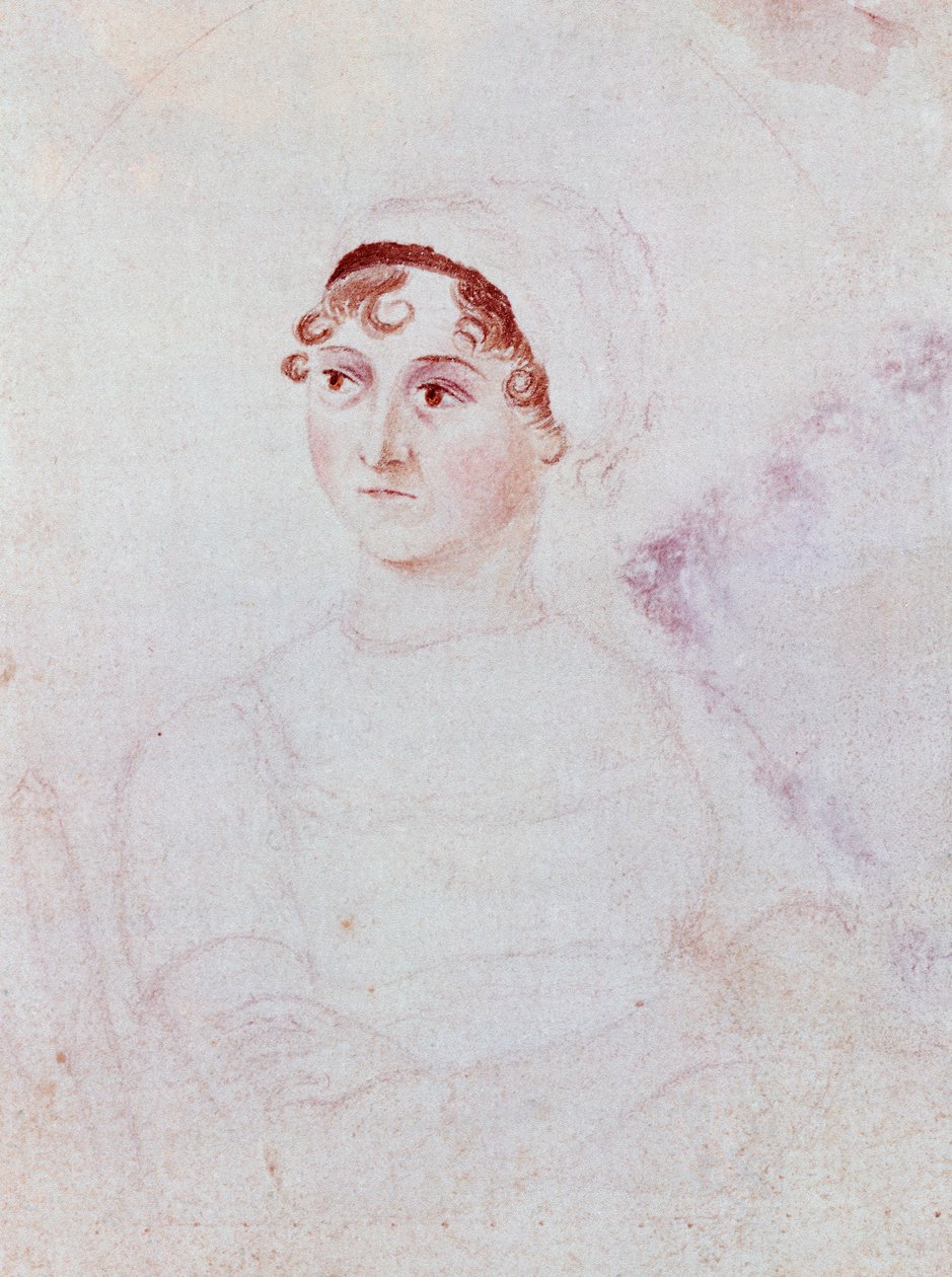 Portrét Jane Austenové, kolem roku 1810 (tužka a akvarel na papíře) od Cassandra Austen