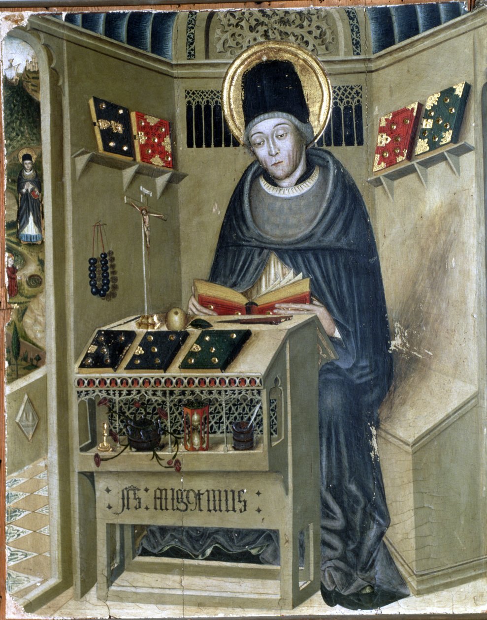 Oltářní obraz sv. Augustina, sv. Augustin v jeho ateliéru od Catalan School