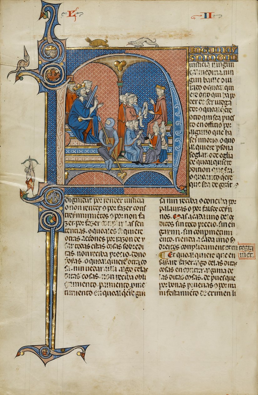 Stránka z rukopisu rukopisu Vidal Mayor od Vidala Canellase, zkopírovaného Michaelem Lupim de Candiu, c.1290-1310 od Catalan School