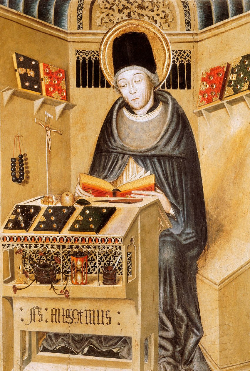 Portrét svatého Augustina z Hrocha (tempera na dřevě) od Catalan School