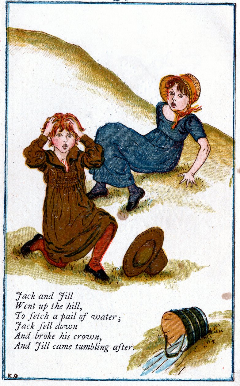 Ilustrace k filmu „Jack a Jill šli do kopce“, Kate Greenaway 1846-1901 od Catherine Greenaway