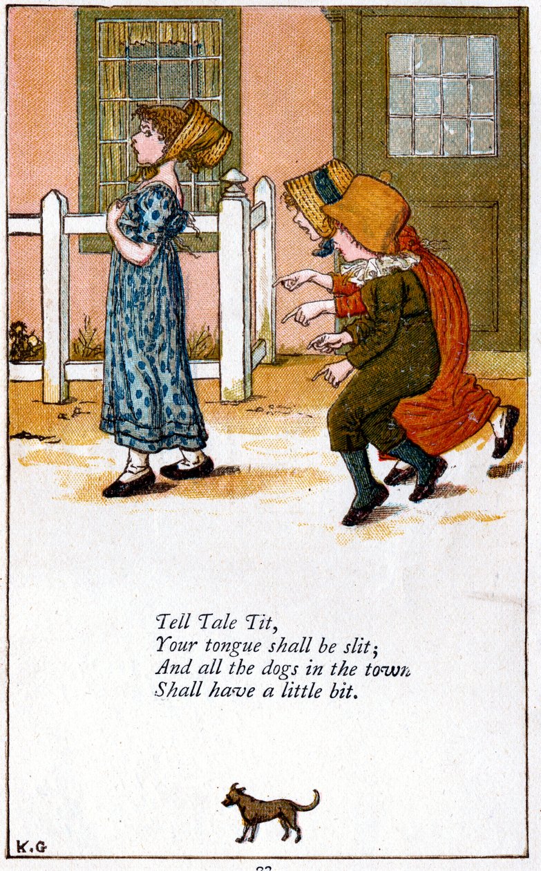 Ilustrace k filmu „Tell tale ttyour tounge should be cut“, Kate Greenaway 1846-1901 od Catherine Greenaway