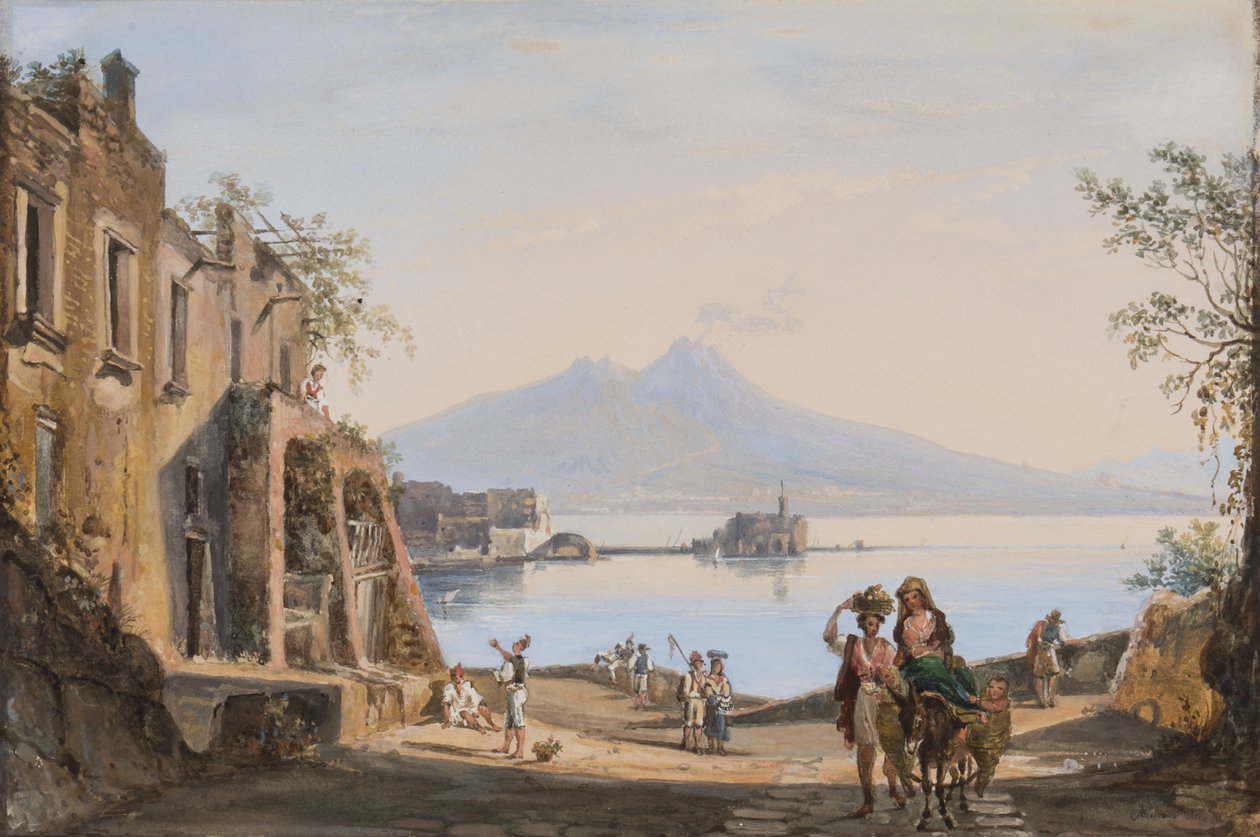 Pohled na Vesuv z Mergelliny, c.1845 od Catherine Louisa Marlay