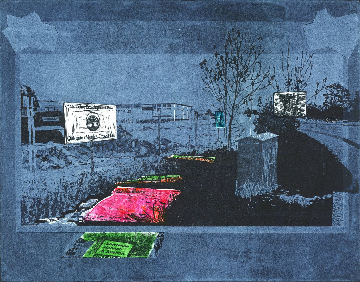 Legie barev, 2015 (linoryt a lept) od Catherine Sutcliffe-Fuller
