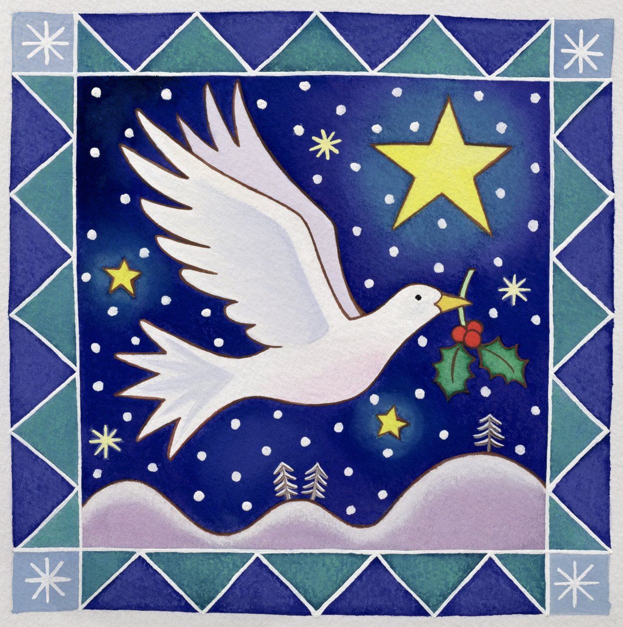 Christmas Dove (wc na papíře) od Cathy Baxter
