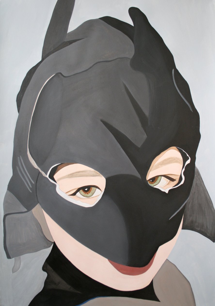 Batboy, 2003 (akryl na papíře) od Cathy Lomax