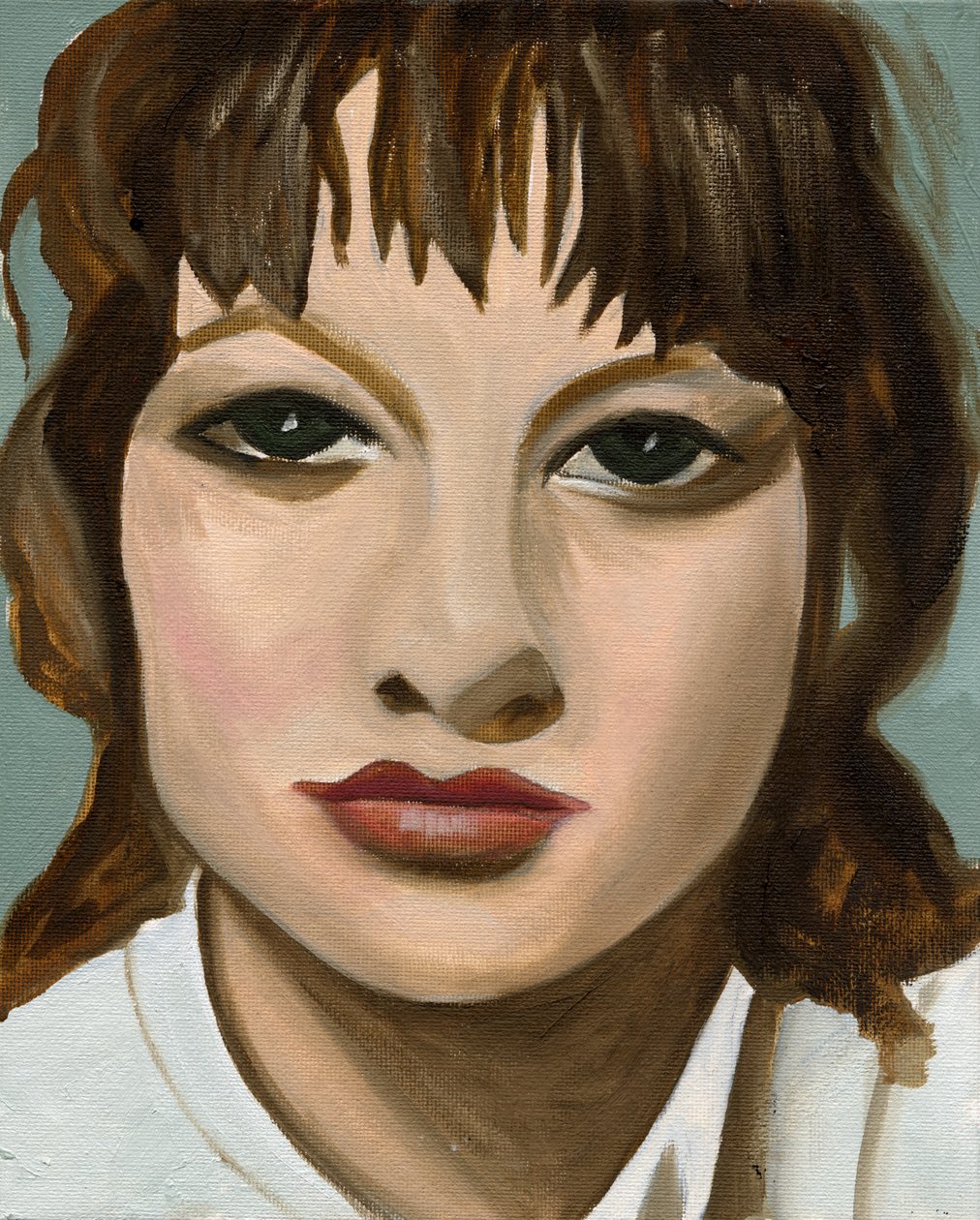 Řez peřím, 2005 (olej na desce) od Cathy Lomax
