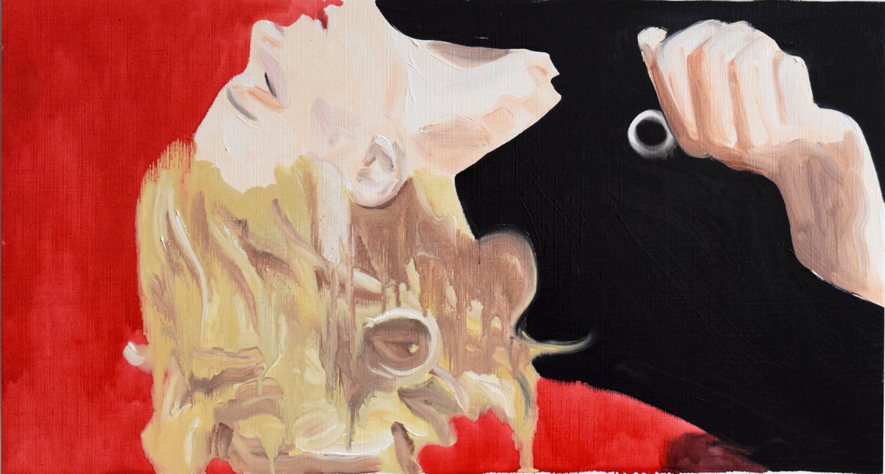 Gena, 2015 (olej na papíře) od Cathy Lomax