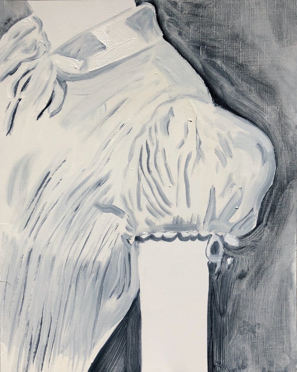 Puff, 2018 (olej na papíře) od Cathy Lomax
