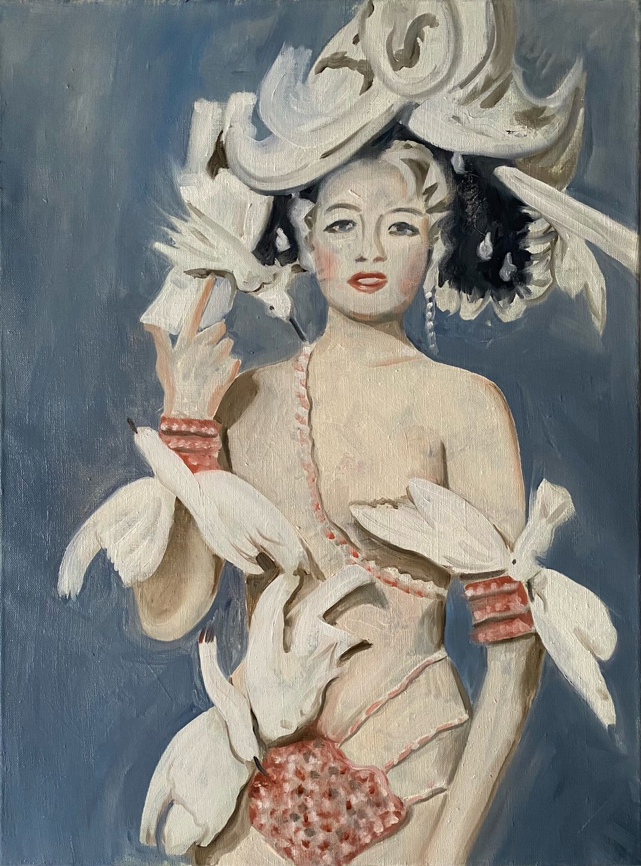 Showgirl, 2022 (olej na plátně) od Cathy Lomax