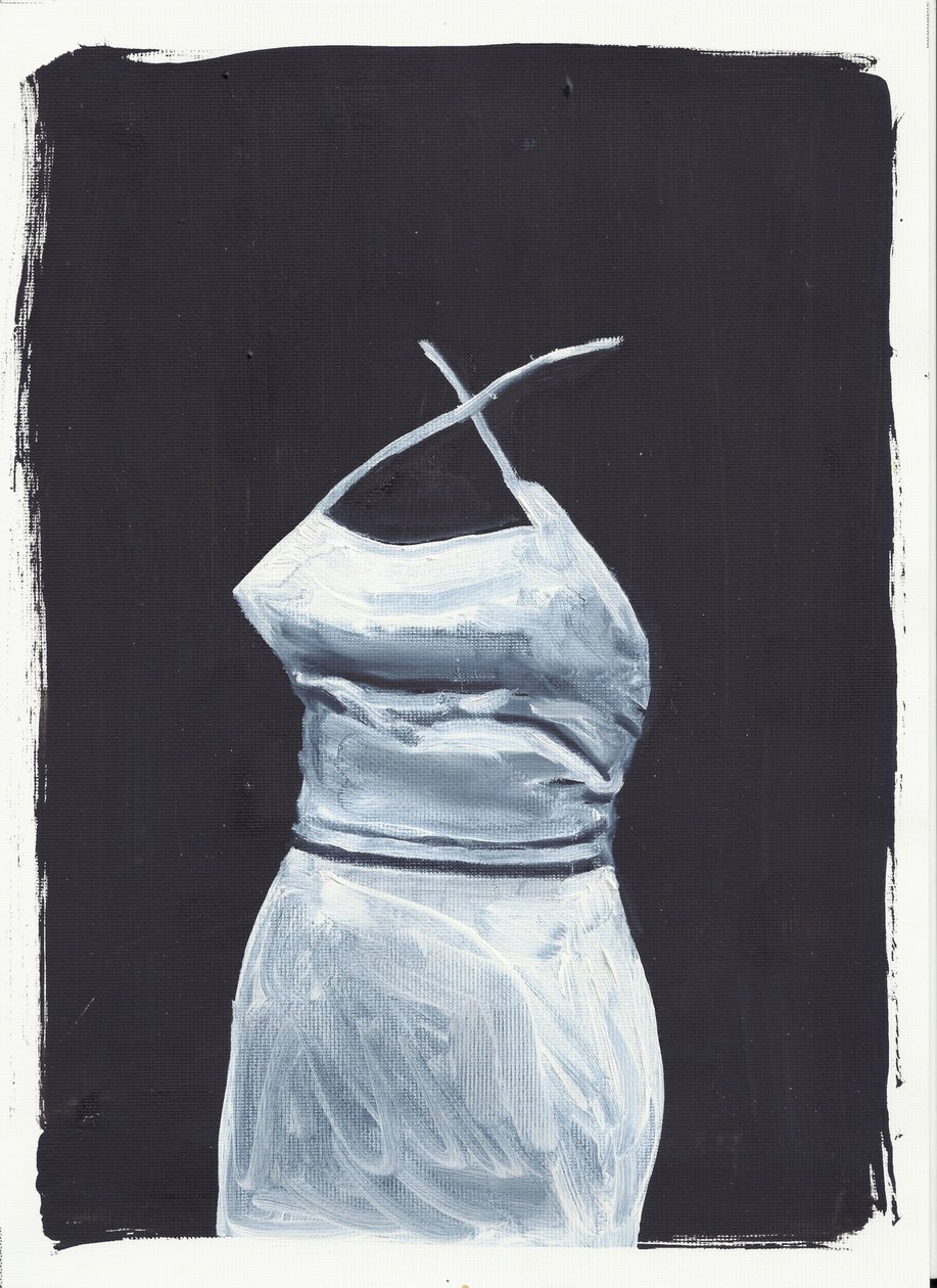 Dívka nahoře 1, přední strana, 2012 (olej a akryl na papíře) od Cathy Lomax