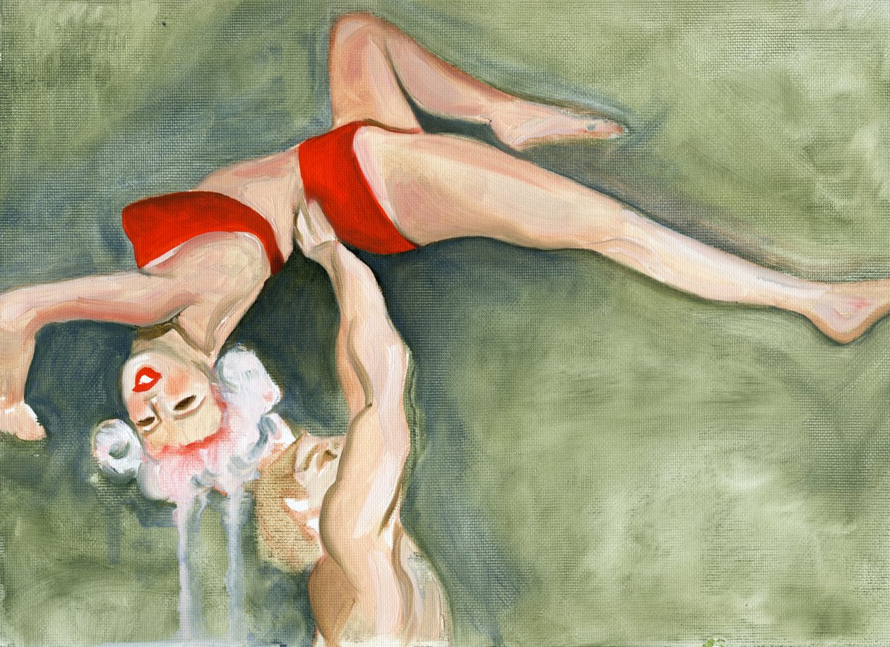 Nevyhnutelný konec bohyně lásky (Jayne 4), 2008 (olej na plátně) od Cathy Lomax