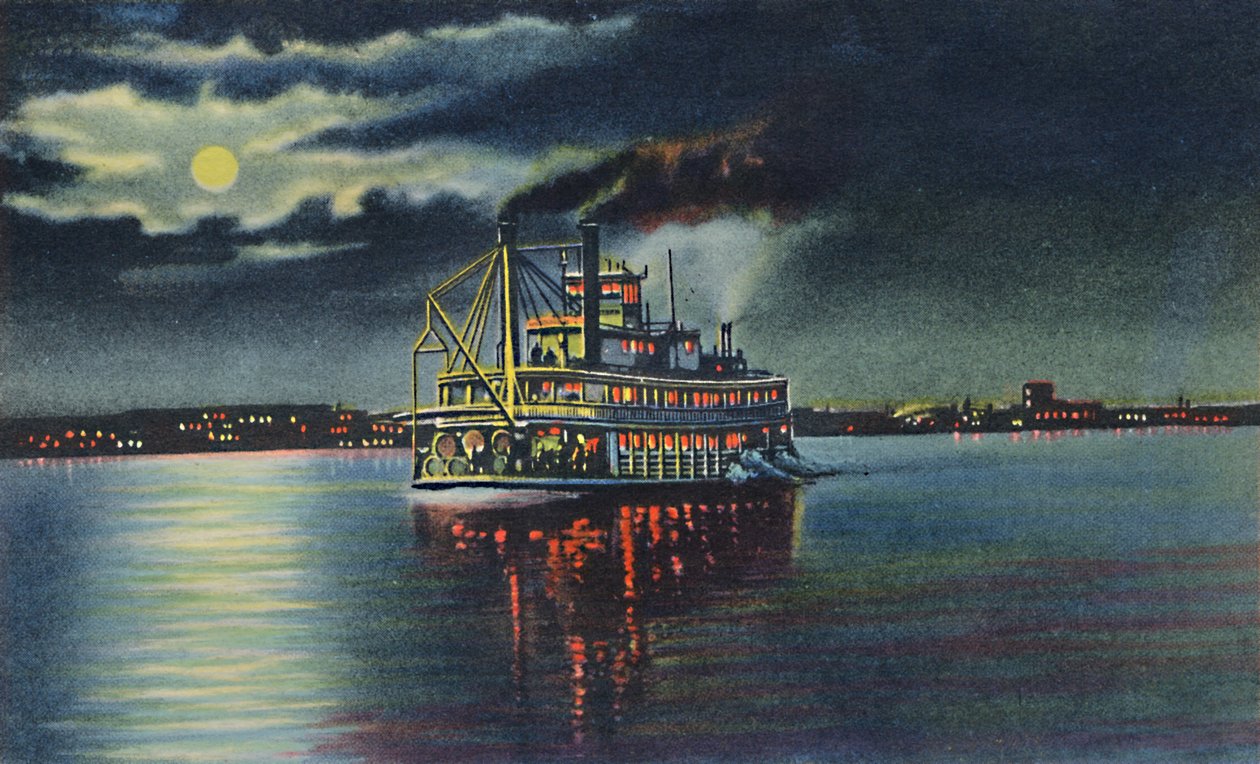 Moonlight on the Ohio River, Louisville, Ky., 1942 od Caufield and Shook