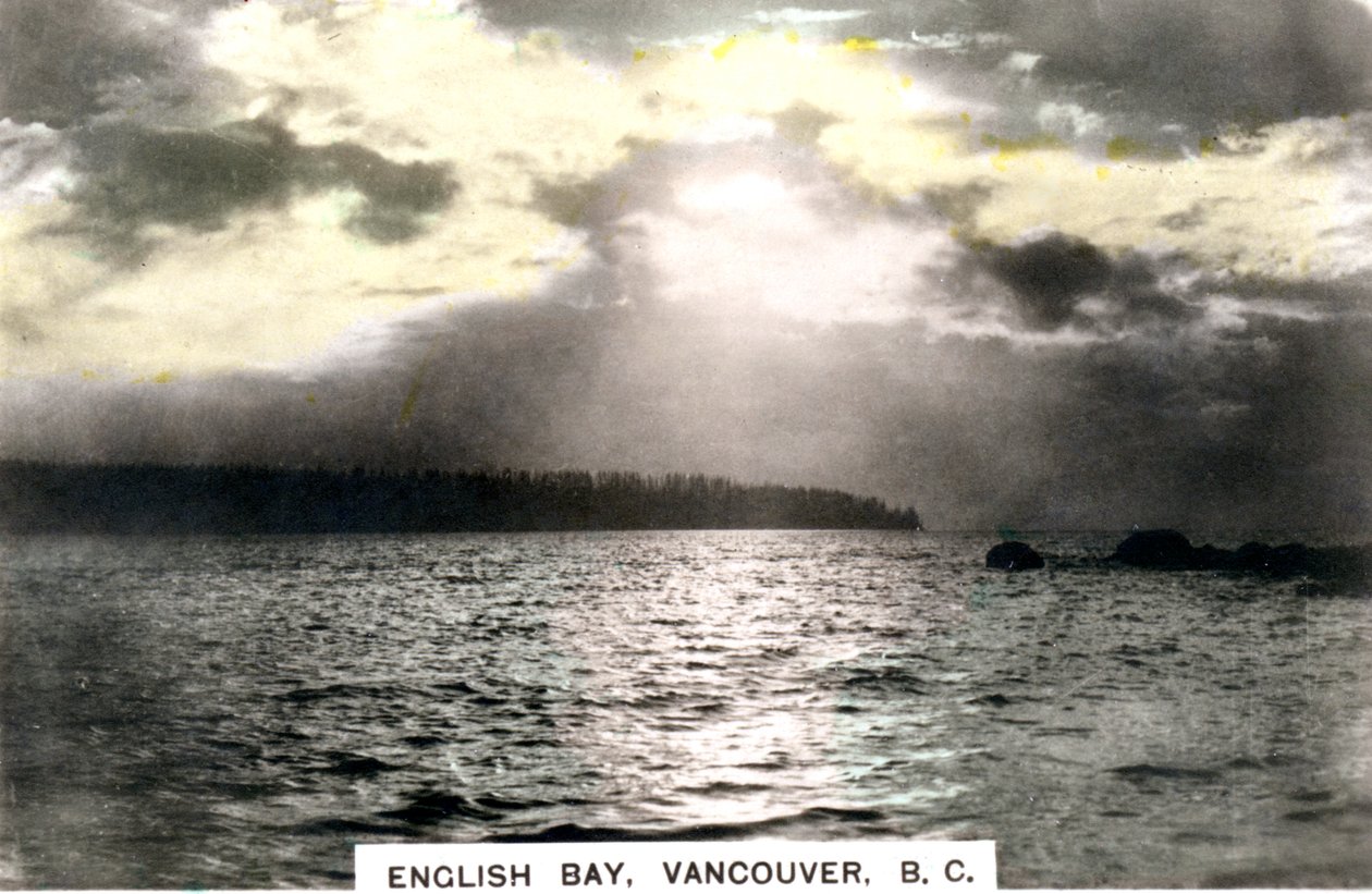 Západ slunce nad English Bay, Vancouver, Britská Kolumbie, Kanada, c1920. od Cavenders Ltd