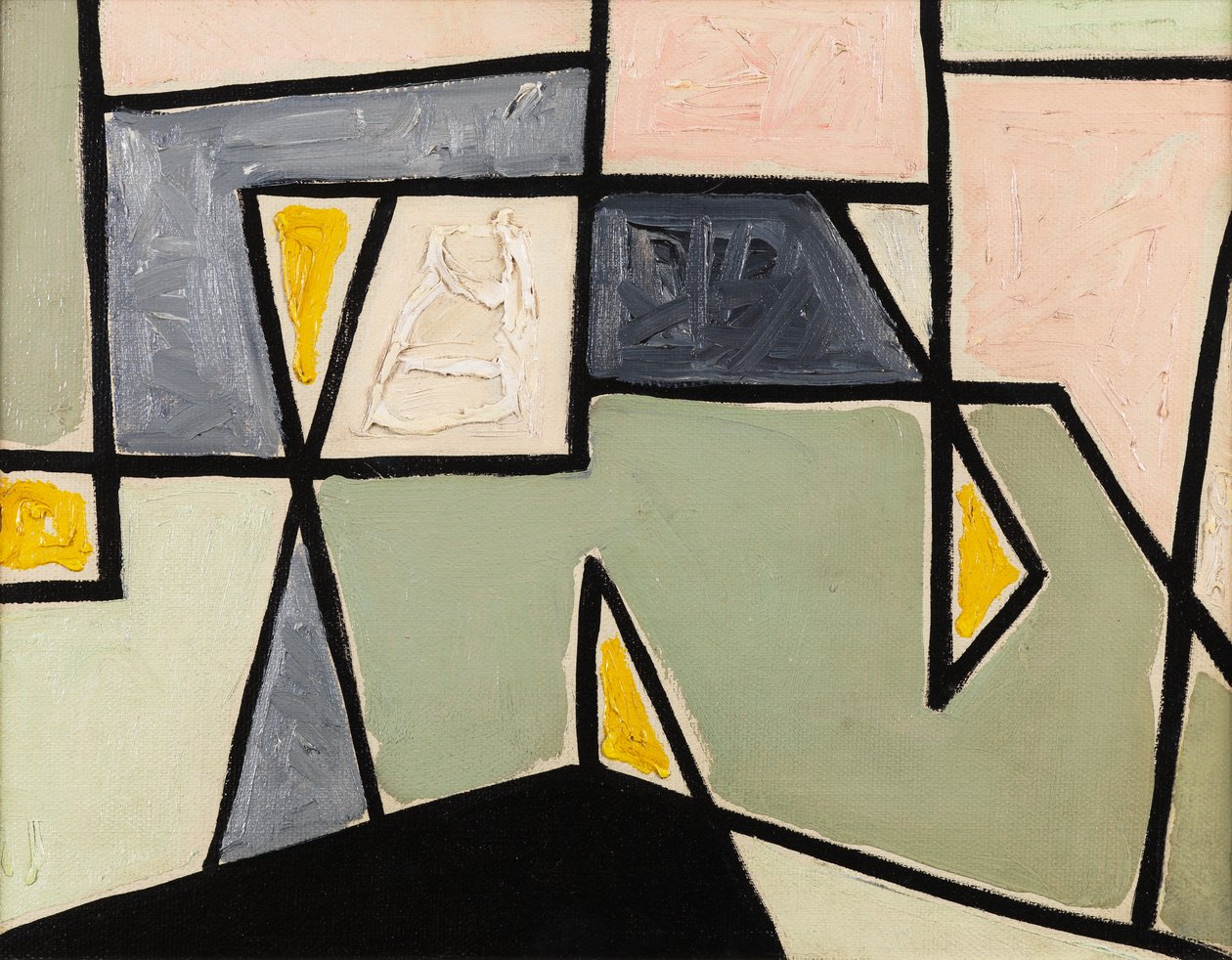 Kompozice "Cobra", asi 1949 (olej na plátně) od Caziel Caziel