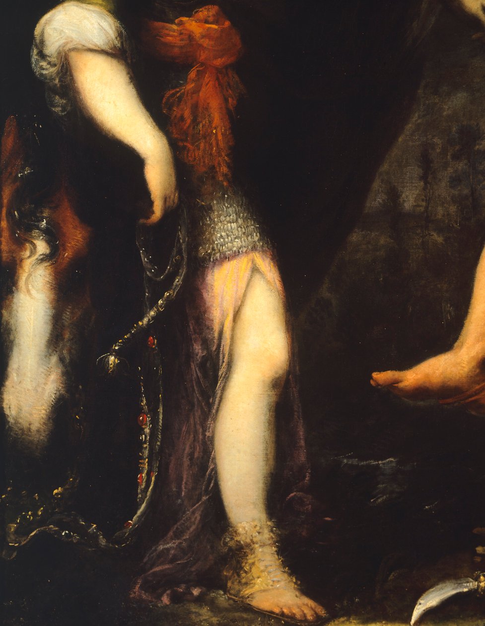 Erminia mezi pastýři, Cecco Bravo (1607-1661), Detail od Cecco  Bravo