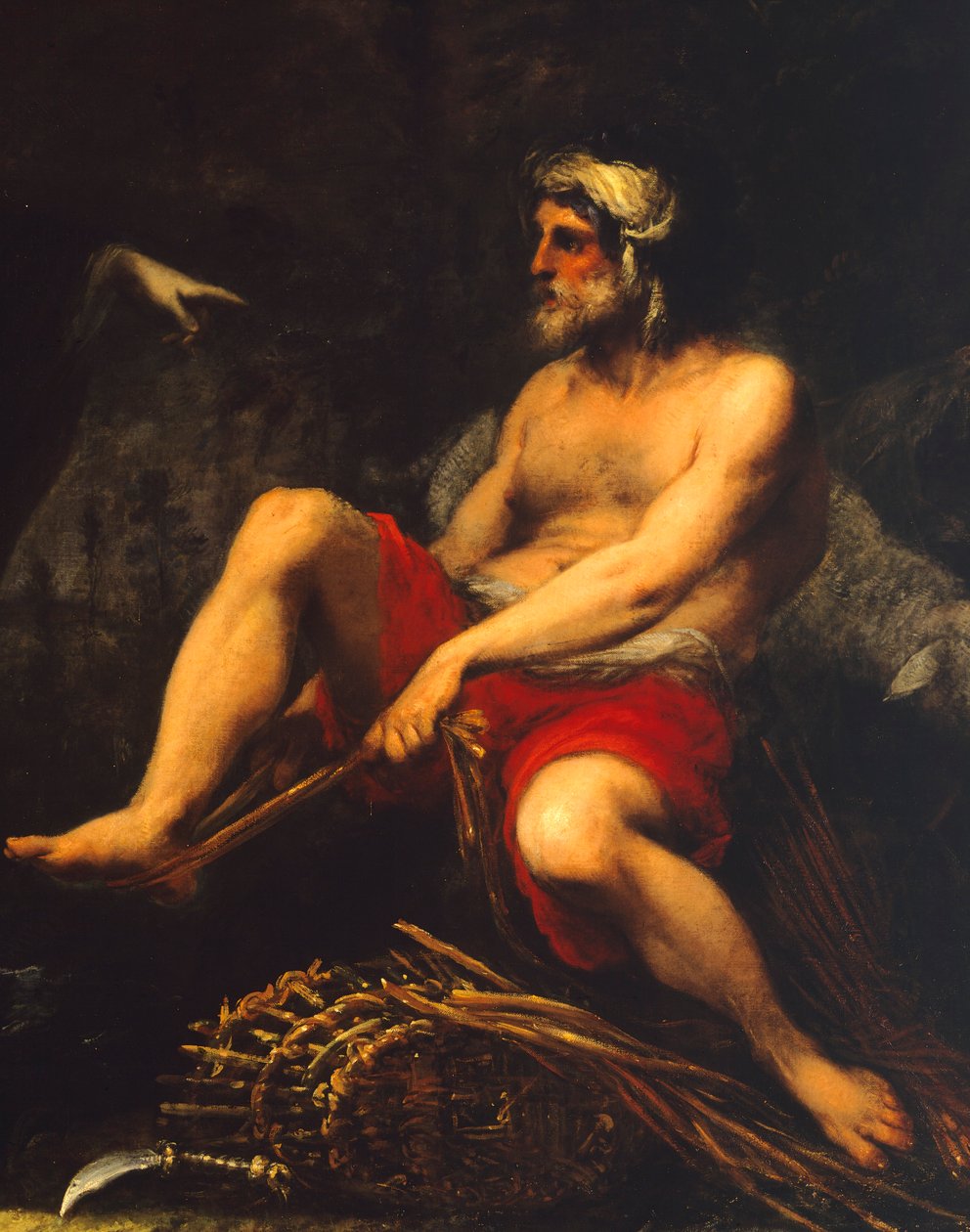 Erminia mezi pastýři, Cecco Bravo (1607-1661), Detail od Cecco  Bravo