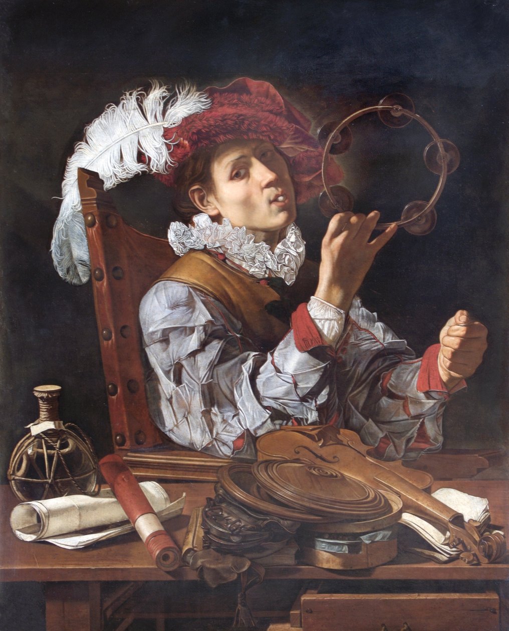 Hudebník, kolem roku 1610 (olej na plátně) od Cecco de Caravaggio