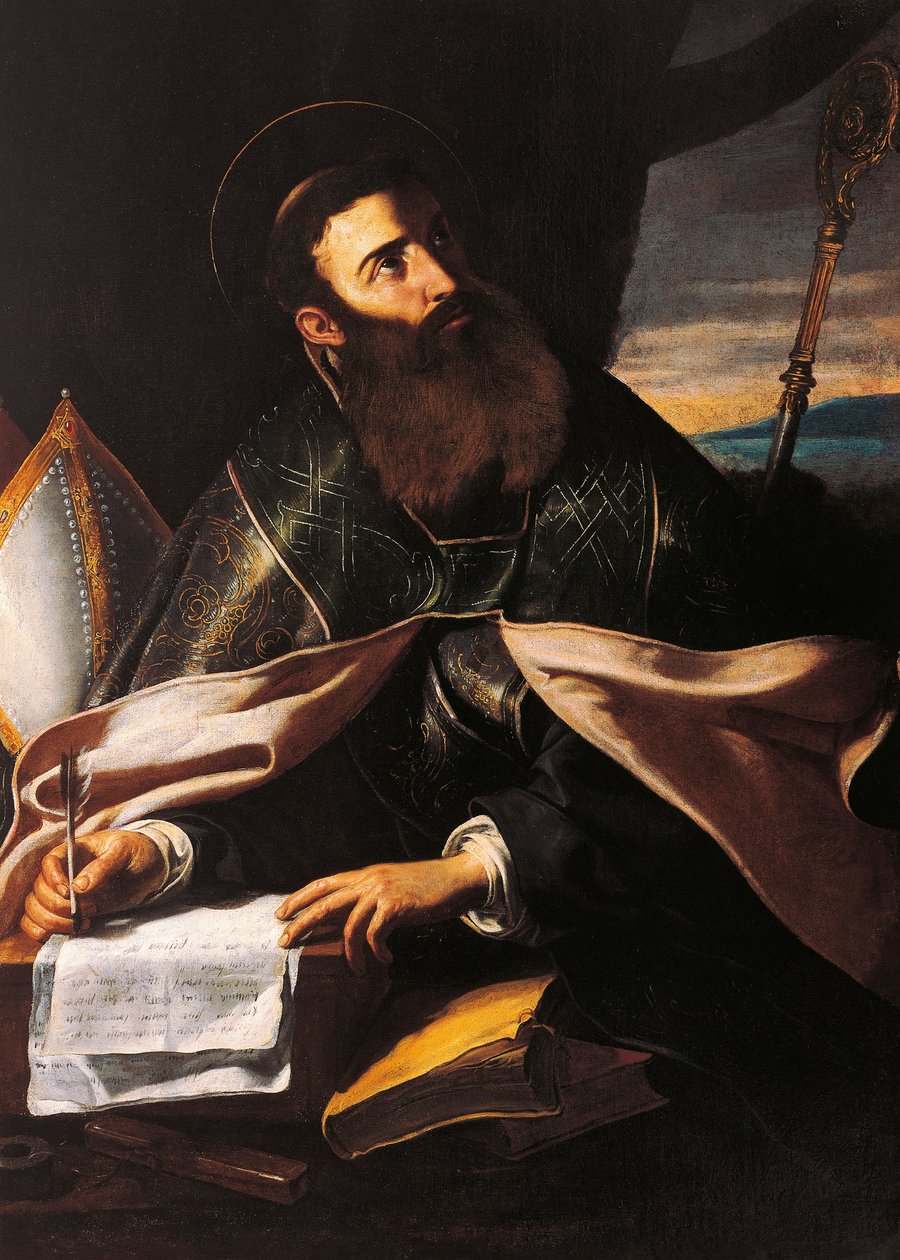 Portrét sv. Augustina z Hrocha (olej na plátně) od Cecco de Caravaggio