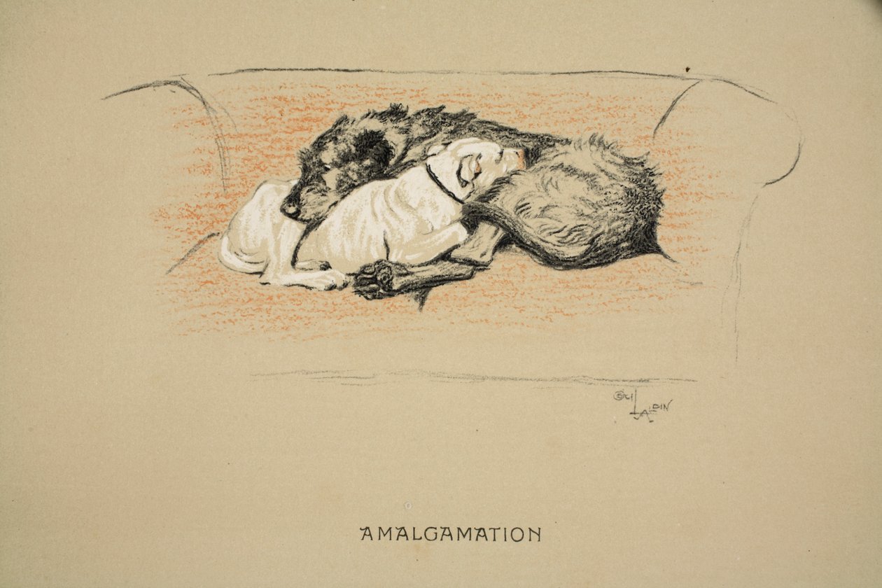 Amalgamation, 1930, 1. vydání "Spících partnerů", Aldin, Cecil Charles Windsor (1870-1935), vydal Eyre and Spottiswoode Limited, křída a uhel na papíře od Cecil Charles Windsor Aldin