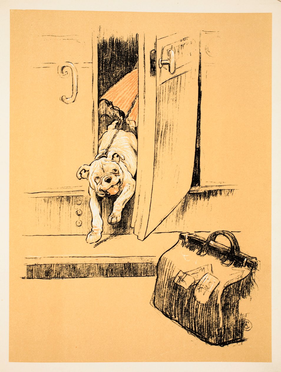 Cecil Charles Windsor (1870-1935), vydání William Heineman, 1905. Ilustrace, 1. vydání, Křída a pastel na papíře, při příjezdu do našeho cíle. od Cecil Charles Windsor Aldin