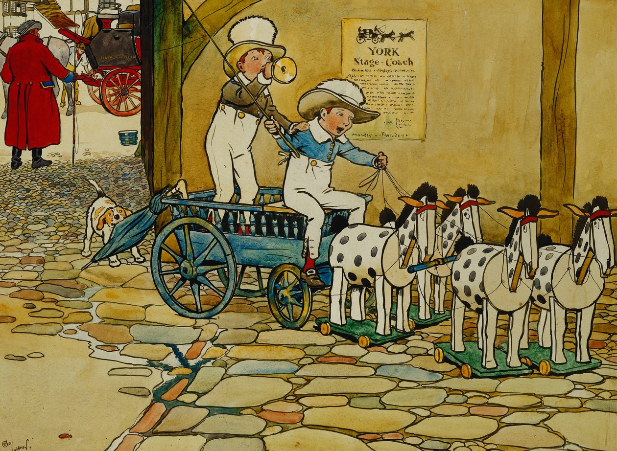 Chips Off The Old Block; York Stage Coach, od Cecil Charles Windsor Aldin