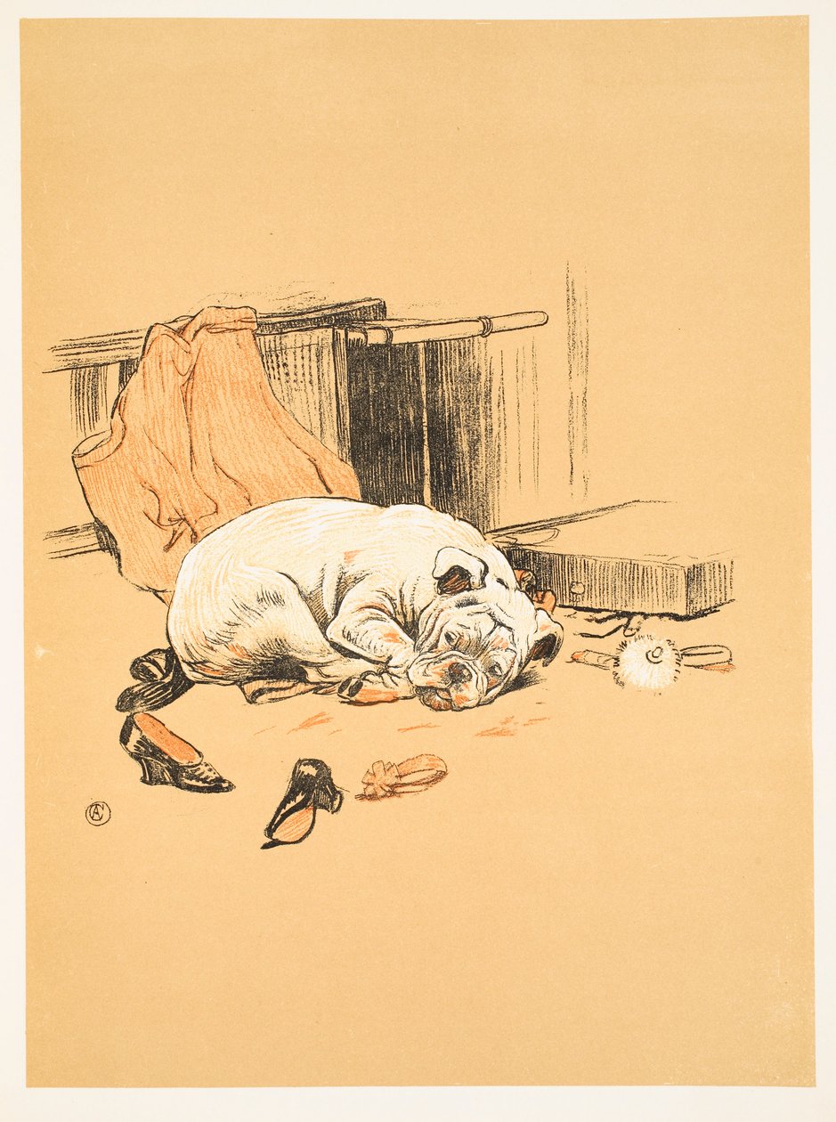 Zklamání z toho, že jsme nenašli čokolády, z Gay Dog, Příběh bláznivého roku Aldin, Cecil Charles Windsor (1870-1935), publikoval William Heineman, 1905. 1. vydání, ilustrace, křída a C od Cecil Charles Windsor Aldin