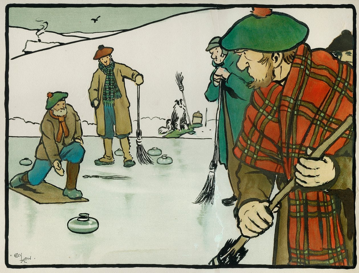 Staré anglické sporty a hry: Curling od Cecil Charles Windsor Aldin