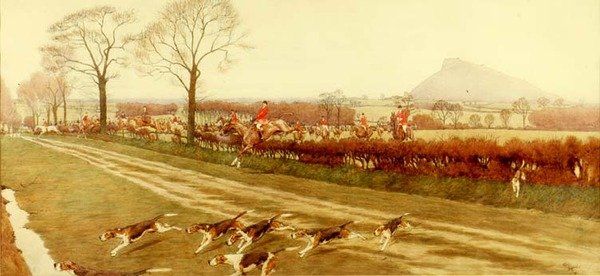 The Cheshire - daleko od Tattenhallu, 1912 (pero, inkoust a wc) (podrobnosti viz 85437) od Cecil Charles Windsor Aldin