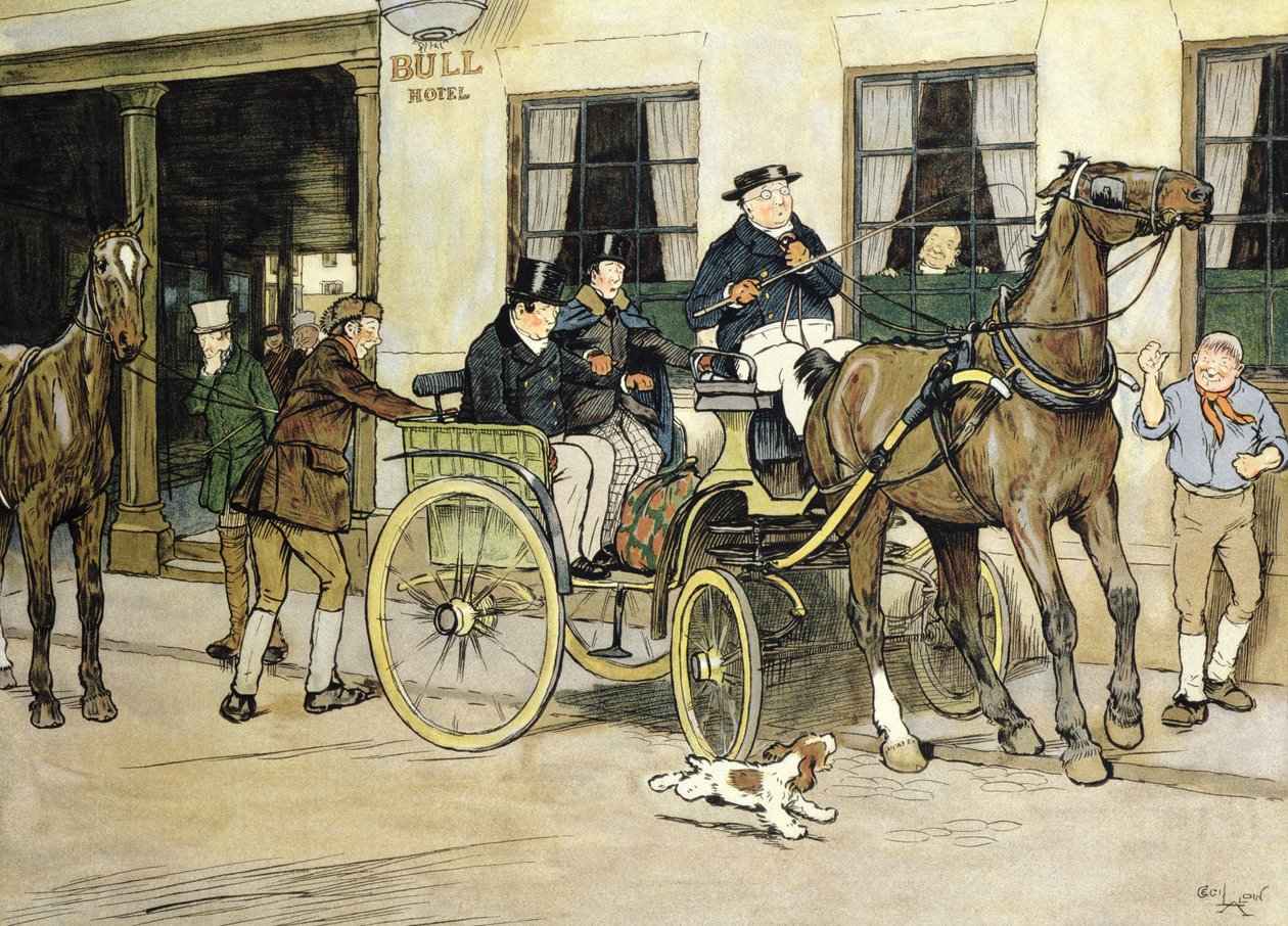 Pickwickians začínají od hotelu Bull v Rochesteru od Cecil Charles Windsor Aldin