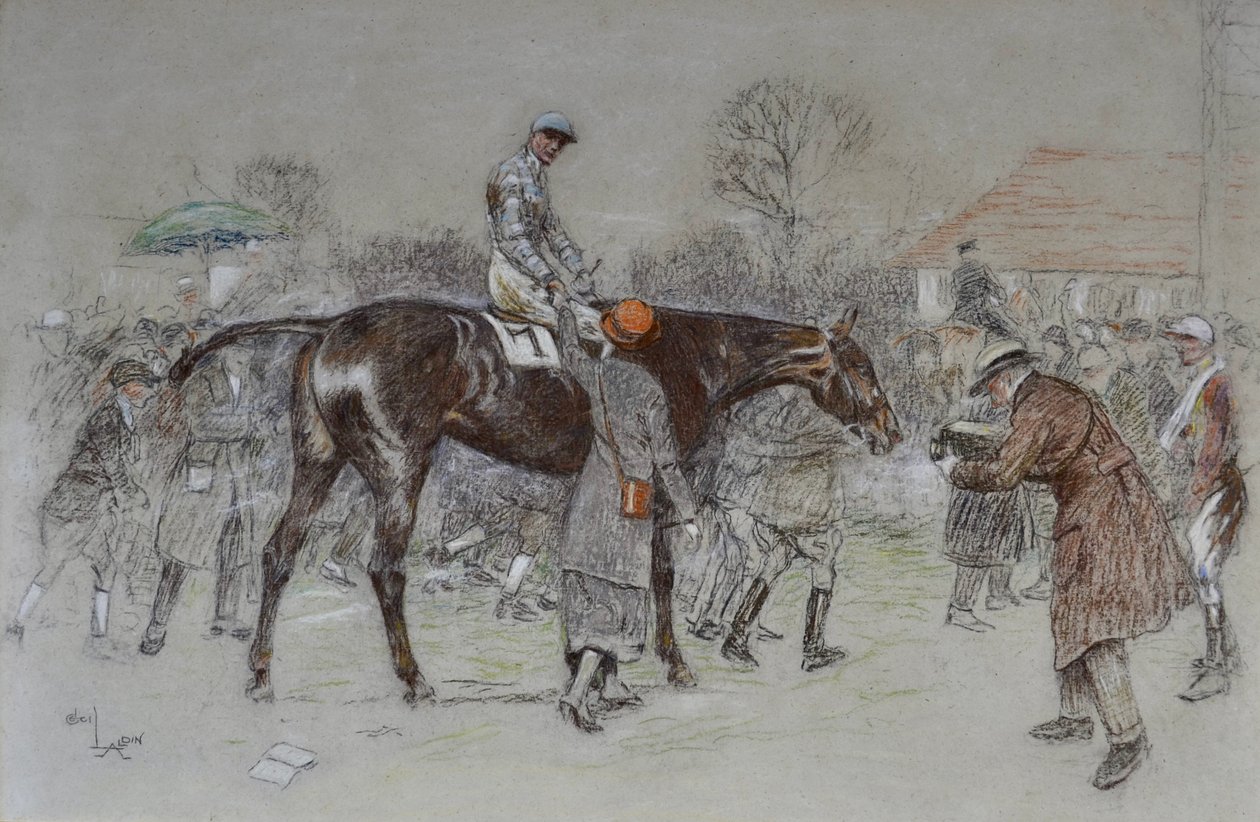 Vést ve vítězi, zatímco bookmakeři jásali, kolem 1920-25 (pastel) od Cecil Charles Windsor Aldin