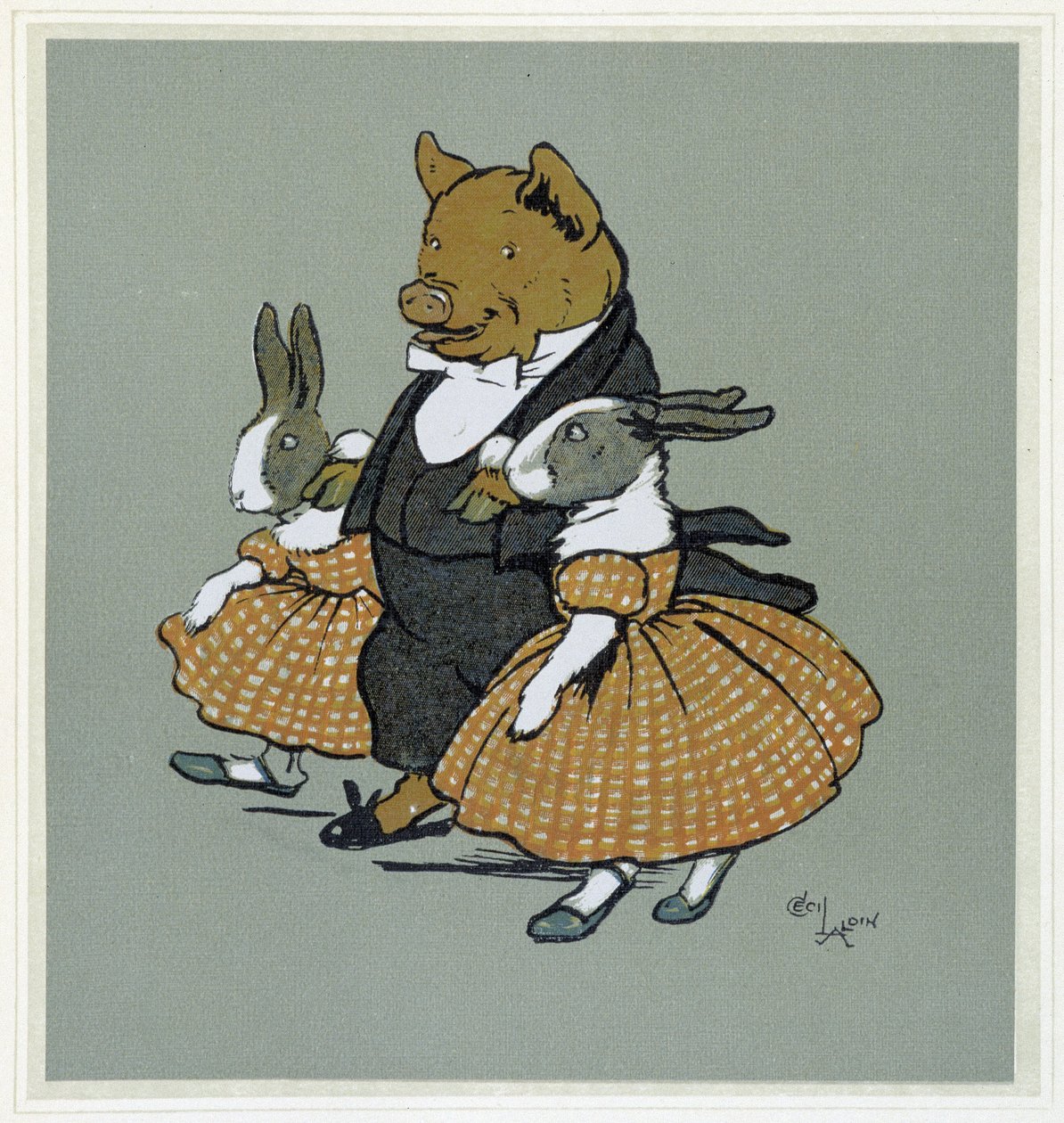 Pichon se dvěma rabíny - ve „Veselé párty“, nemocný. od Cecil Aldin, ed. Hodder & Stoughton, Londýn od Cecil Charles Windsor Aldin