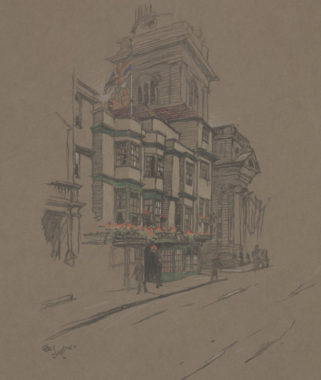 Bez názvu (ručně kolorované litho) od Cecil Charles Windsor Aldin