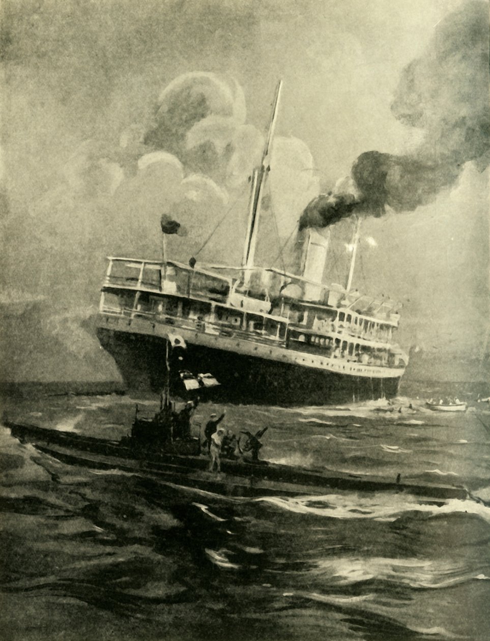 Potopení Falaba, první světová válka, 28. března 1915, c1920. od Cecil King