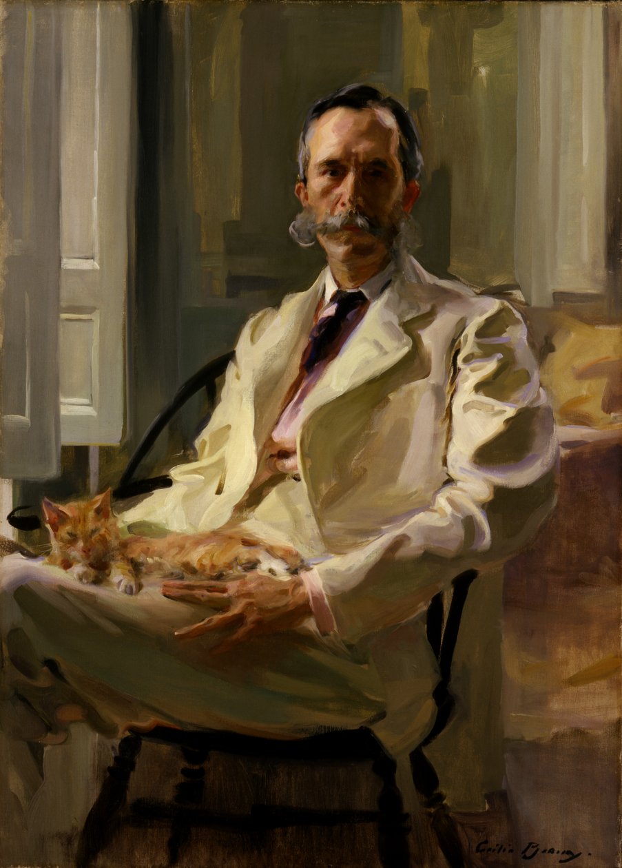 Muž s kocourem Henry Sturgis Drinker, 1898. od Cecilia Beaux