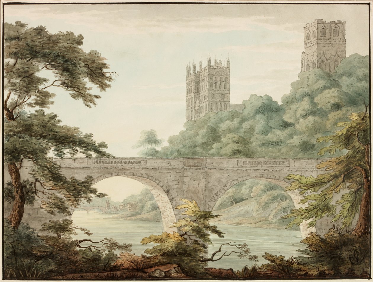 Durhamská katedrála, asi 1800-1810 (akvarel a inkoust) od Cecilia Priscilla Cooke