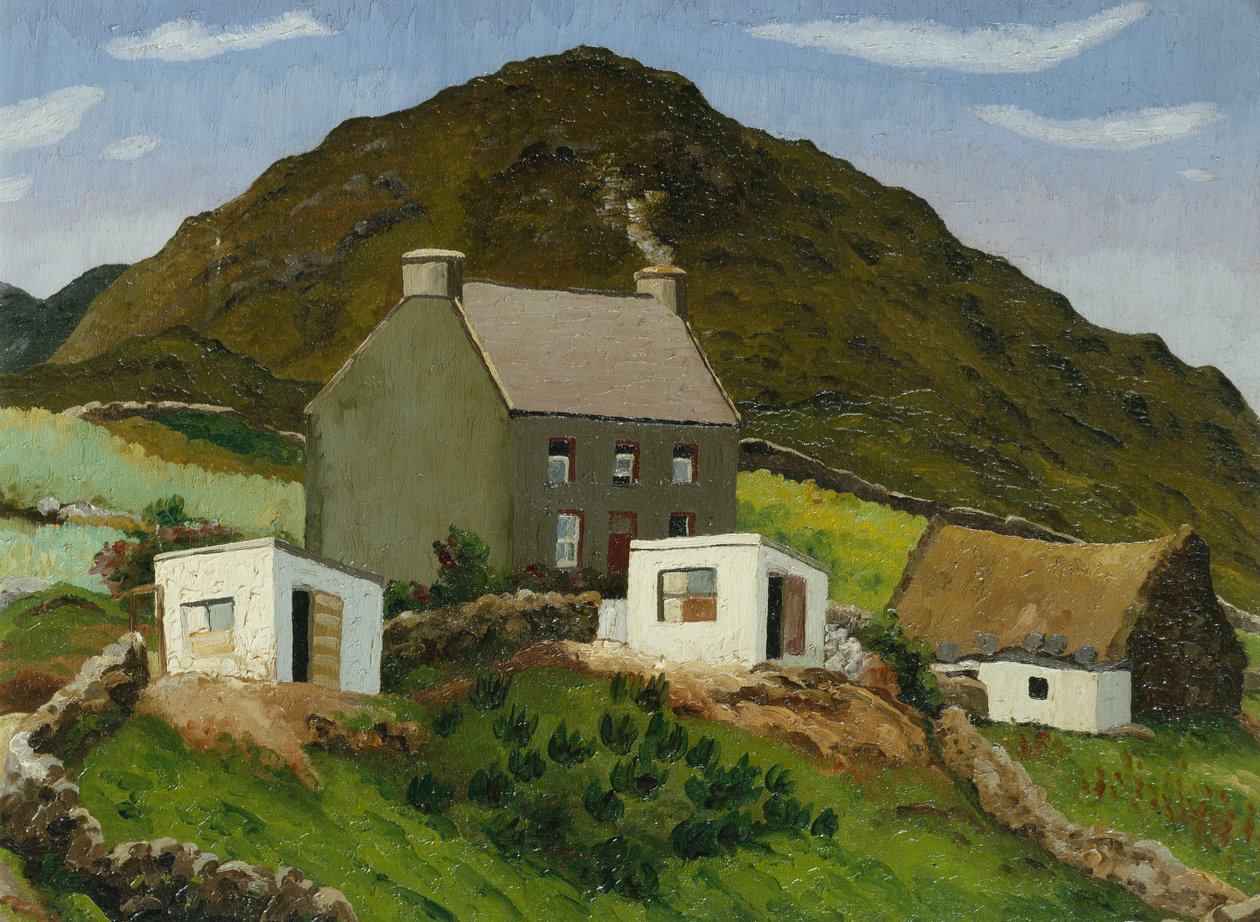 Dům na velšské stráni, asi 1935 (olej na plátně) od Cedric Morris