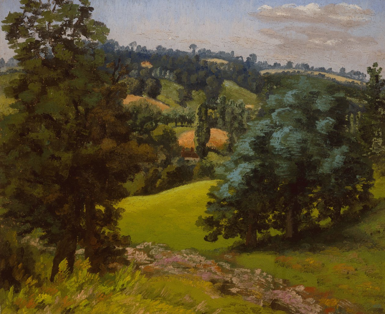 Krajina u Hadleighu (olej na plátně) od Cedric Morris