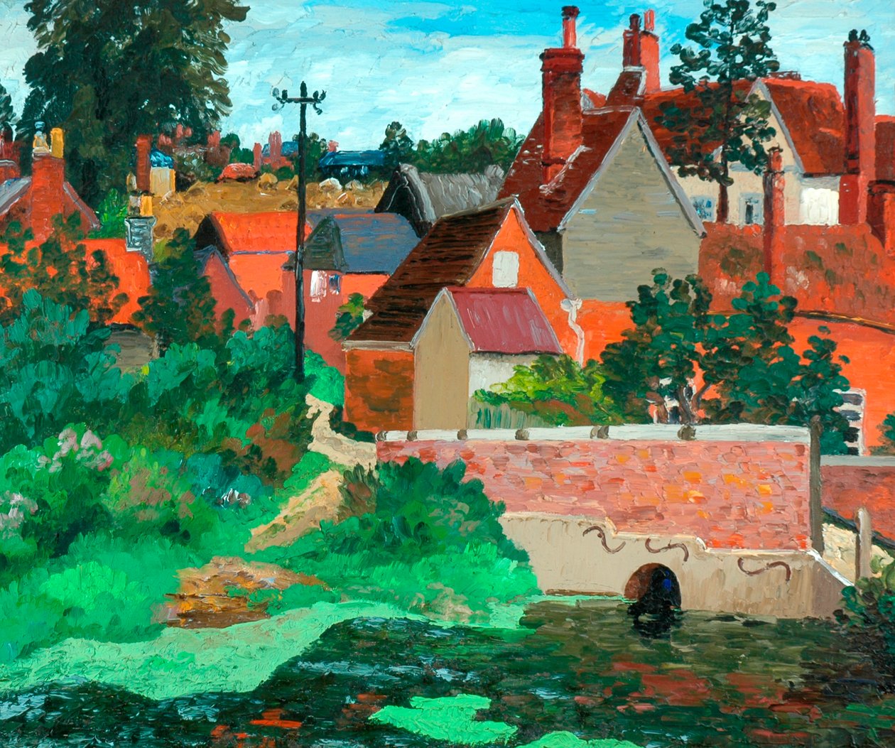 Polstead, Suffolk, kolem roku 1933 (olej na plátně) od Cedric Morris