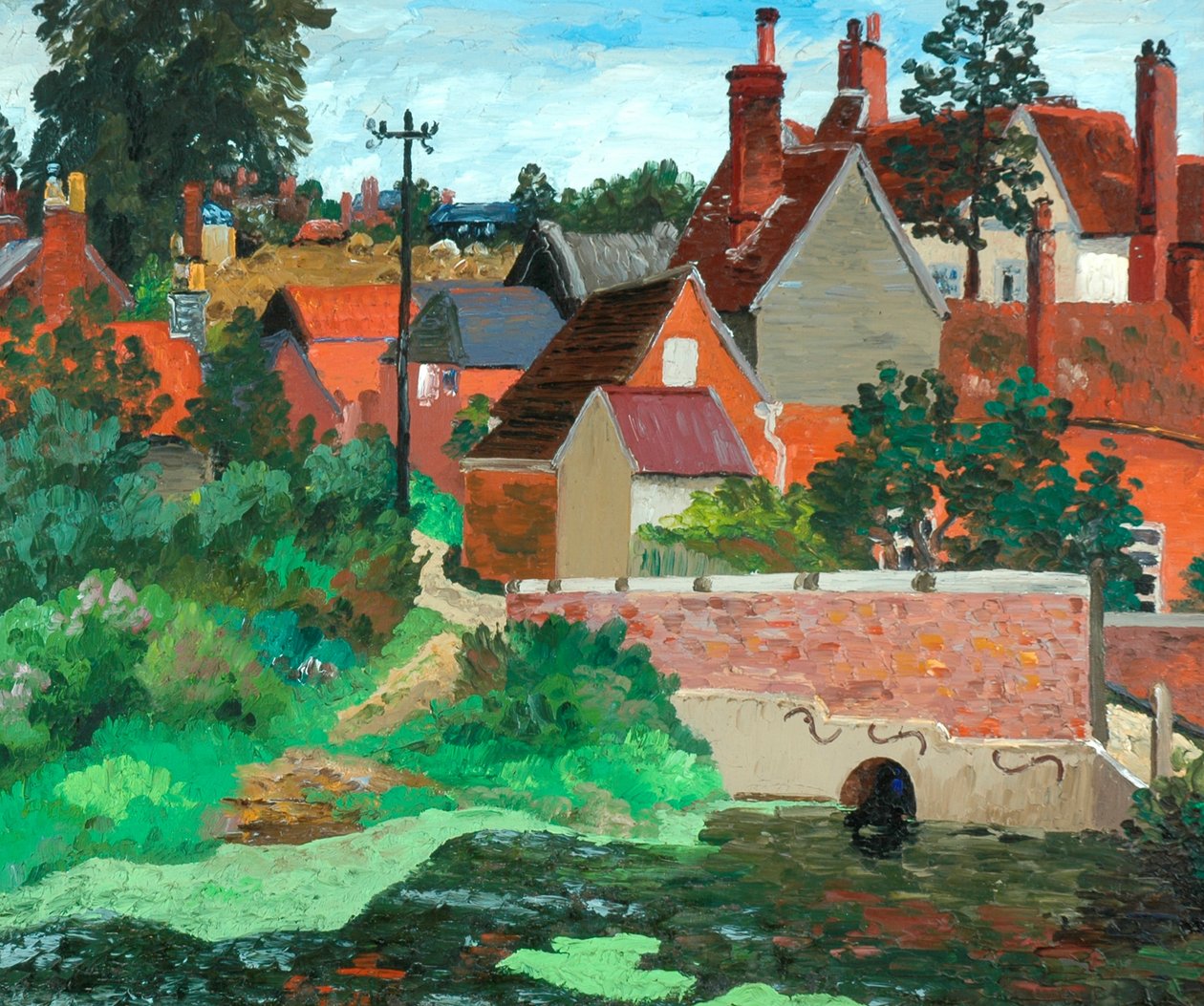Polstead, Suffolk, kolem roku 1933 (olej na plátně) od Cedric Morris
