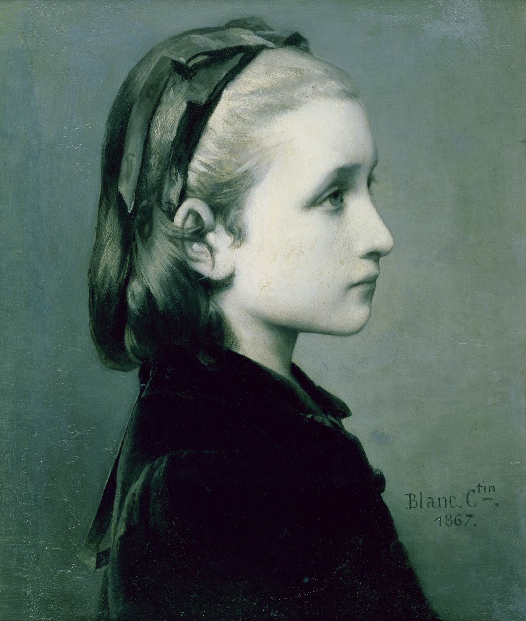 Hlava dívky, 1867 od Celestin Blanc