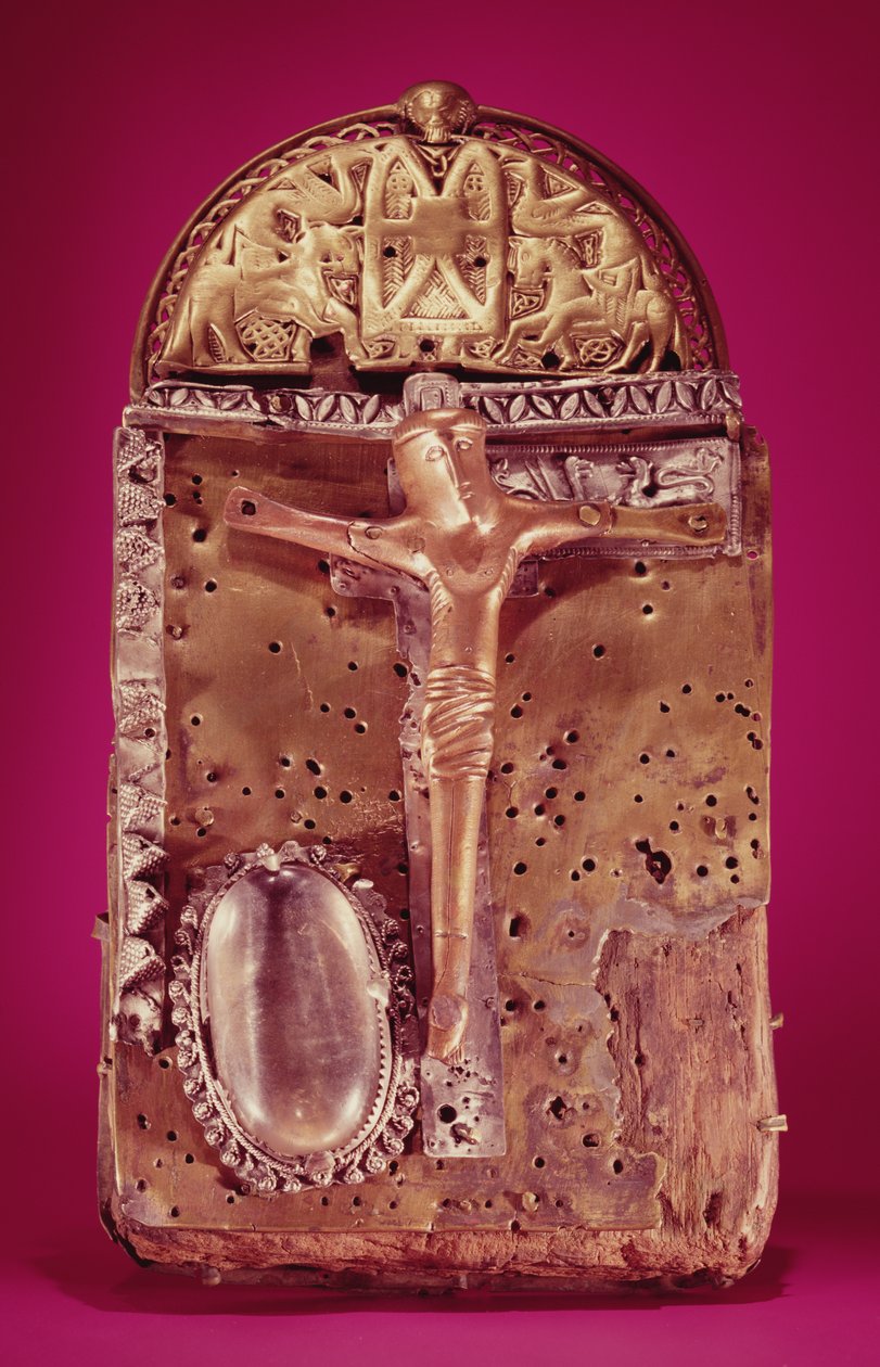 Svatyně Bell známá jako „Corp Naomh“, Templecross, County Westmeath, 10. a 15. století (stříbro a bronz s křišťálem) od Celtic