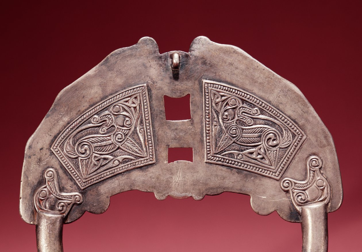 Detail spodní strany brože Killamery, Killamery, County Kilkenny, stříbrná doba Vikingů se zlatem, sklem a jantarem detail 390433 od Celtic