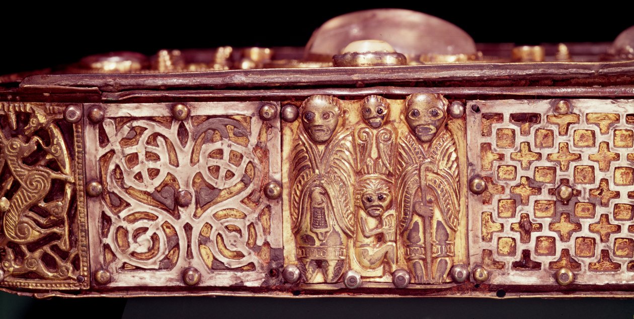 Svatyně Stowe Missal, Lorrha, County Tipperary dub zdobený stříbrnými deskami detail 390442 od Celtic
