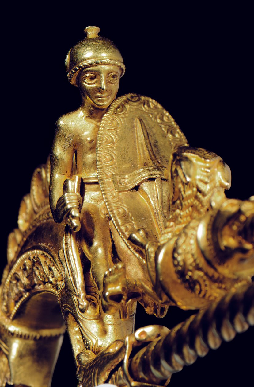 Velmi důležitá latenská válečnická fibula, detail (zlato) (viz také 1065822-6) od Celtic