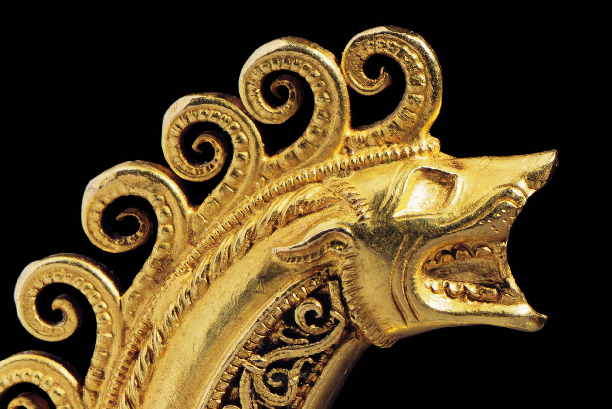 Velmi důležitá latenská válečnická fibula, detail (zlato) (viz také 1065822-7) od Celtic