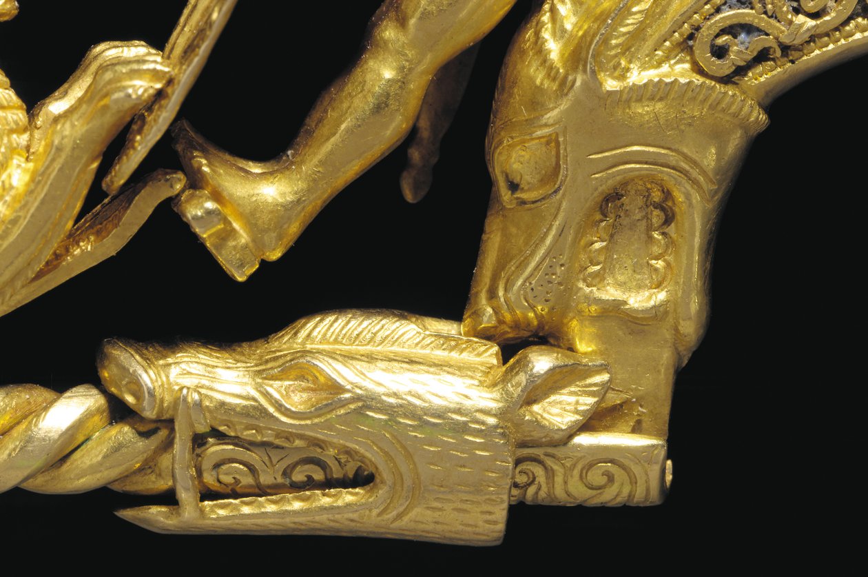 Velmi důležitá latenská válečnická fibula, detail (zlato) (viz také 1065822-7) od Celtic