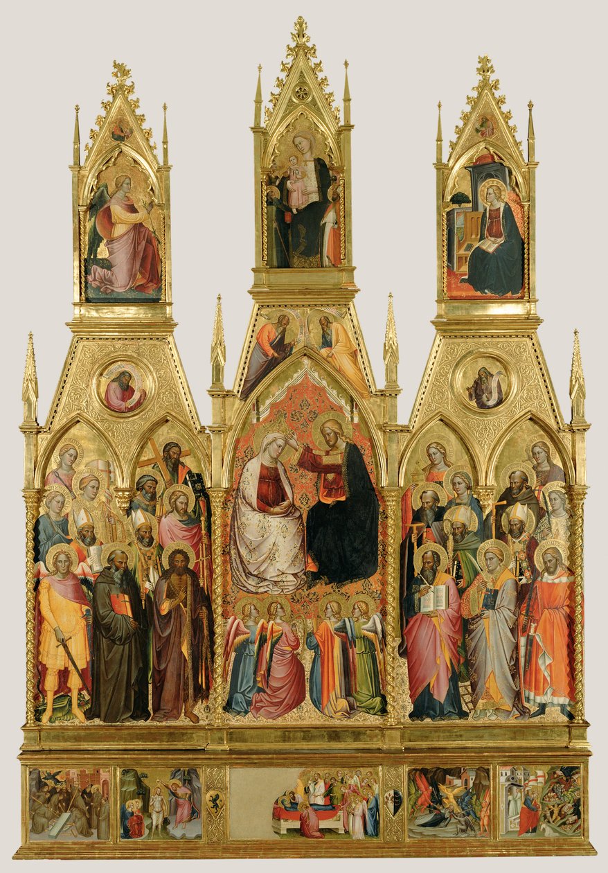 Polyptych s korunovací Panny Marie a svatých od Cenni di Francesco
